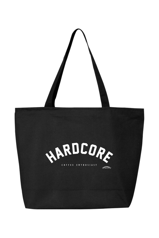 HARDCORE COFFEE ENTHUSIAST - Canvas Zippered Tote
