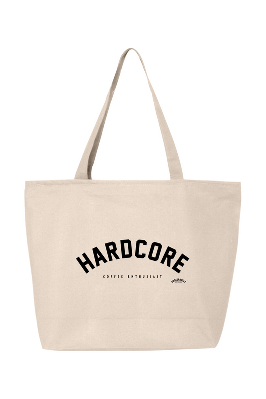 HARDCORE COFFEE ENTHUSIAST - Canvas Zippered Tote
